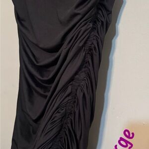 Elegant Black Ruched Dress